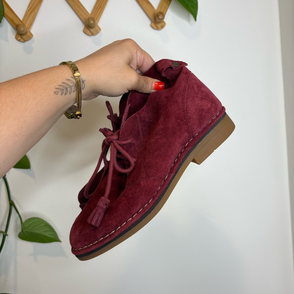 HUSH PUPPIES Red Suede CYRA CATELYN Ankle Booties - Picture 5 of 10